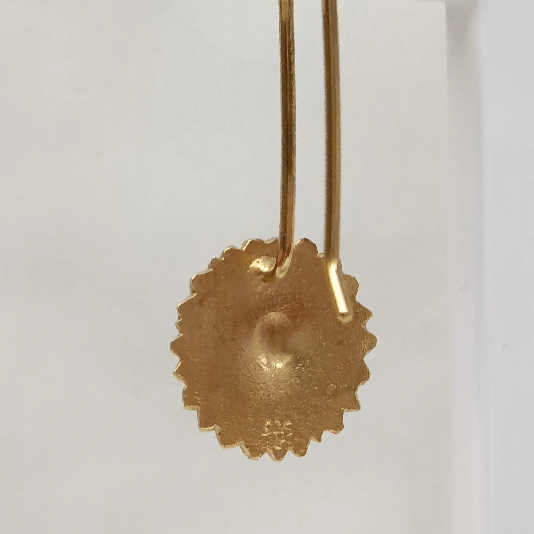 Solsikken: Ørepynt med heng, forgylt