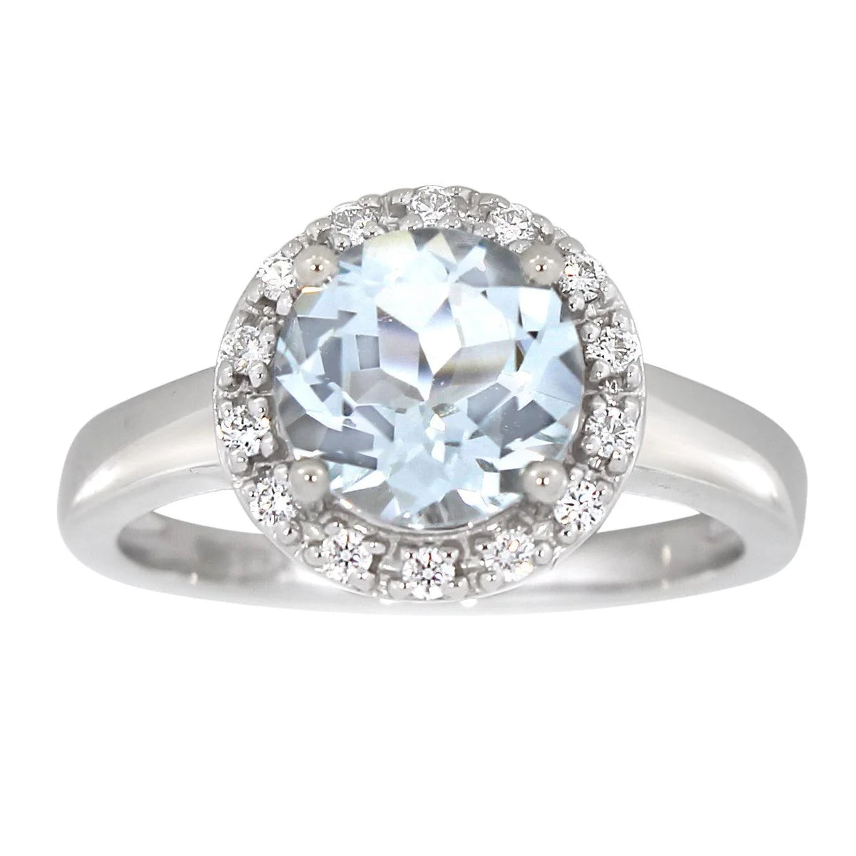 Diamantring med Aquamarine