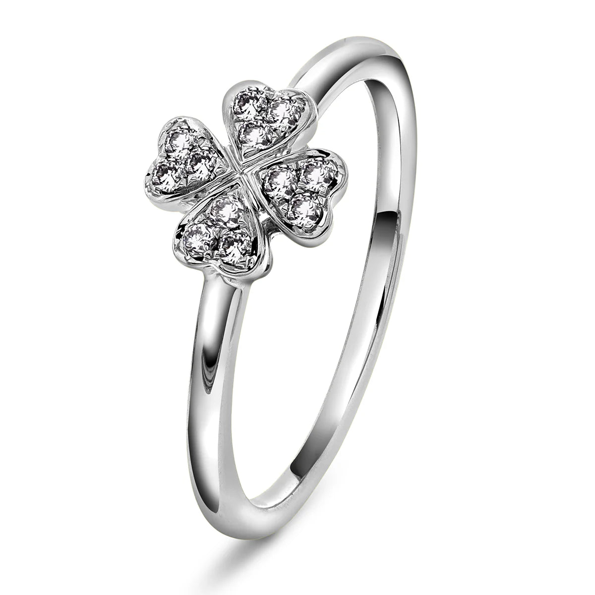 Diamantring "Kløver" 0.12ct TW SI