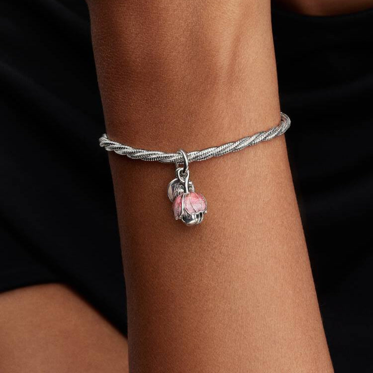 Pandora Tofarget utsprunget blomst hengende charm