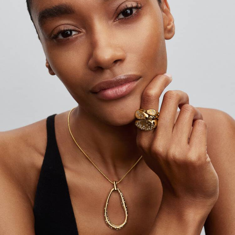 Pandora Liten steinsatt oval signetring