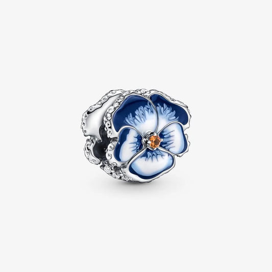 Pandora Blå stemorsblomst charm
