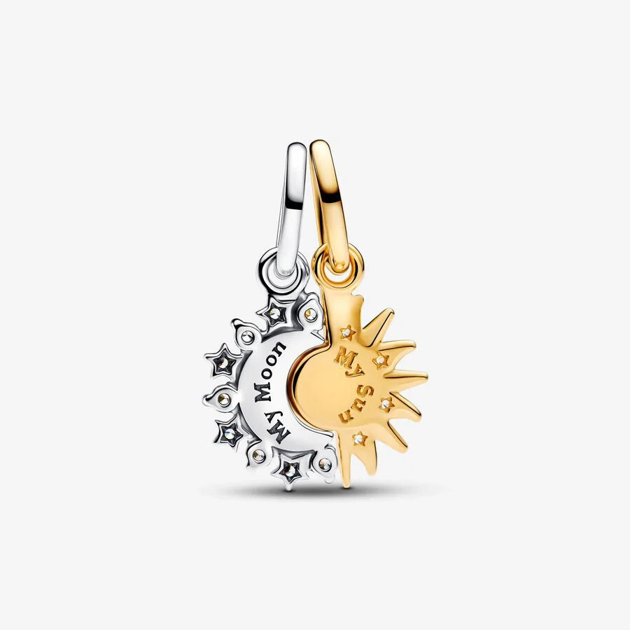 Pandora delbar sol og måne charm