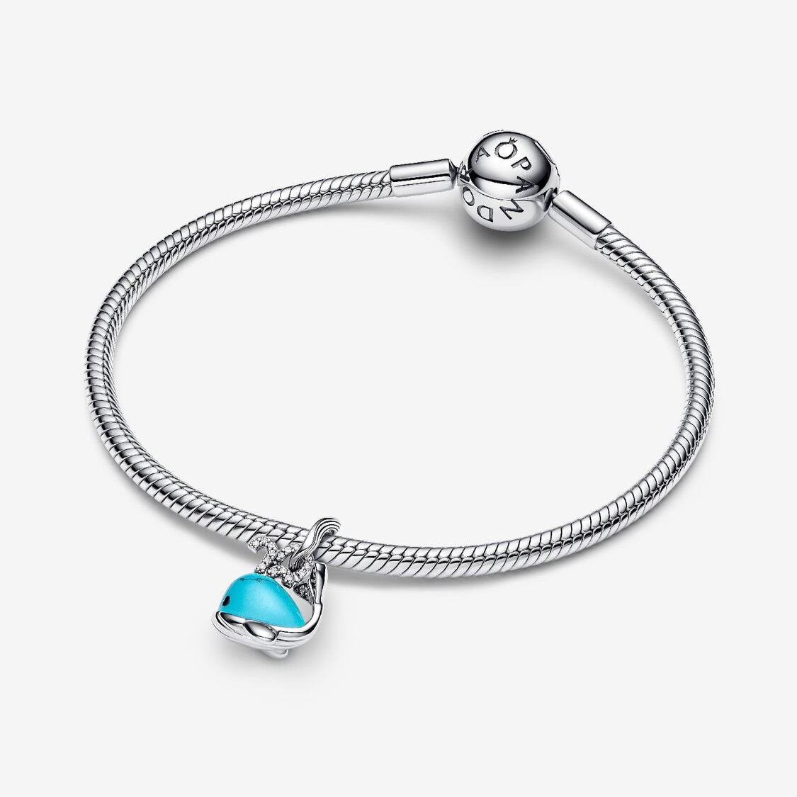 Pandora Turkisfarget hval charm