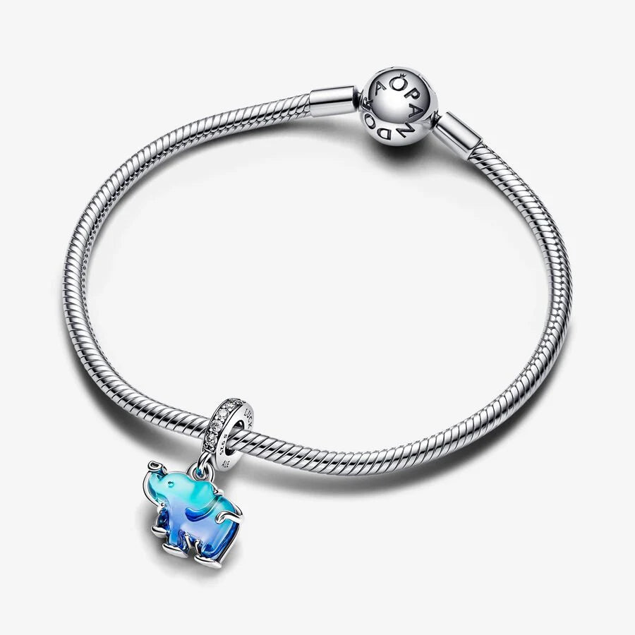 Pandora Blå muranoglass elefant charm