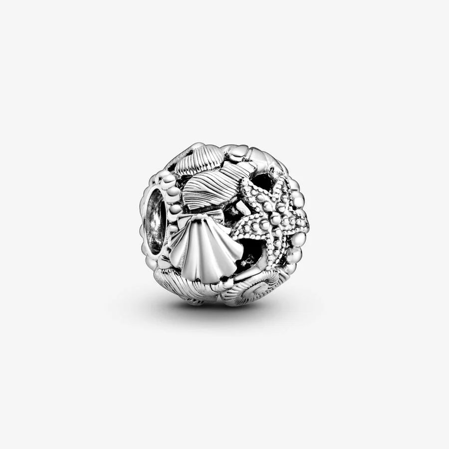 Pandora Åpen sjøstjerne, skjell og hjerte charm