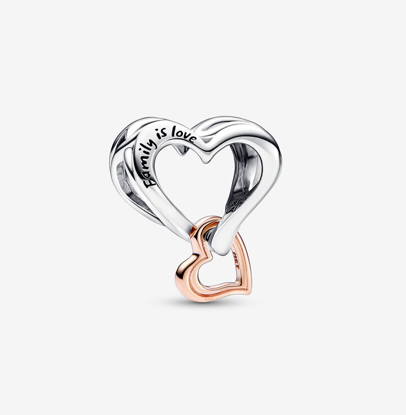 Pandora tofarget "åpent evighetshjerte" charm