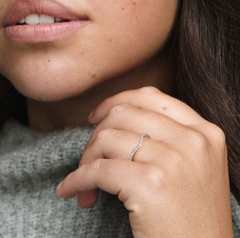 Pandora "sparkling wishbone" ring