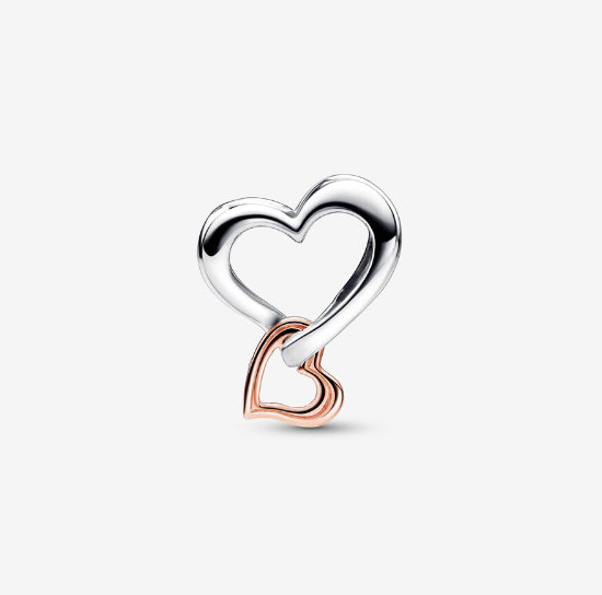 Pandora tofarget "åpent evighetshjerte" charm