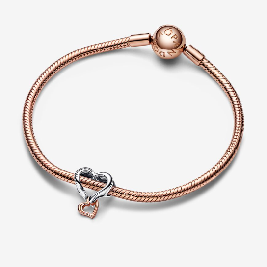 Pandora tofarget "åpent evighetshjerte" charm