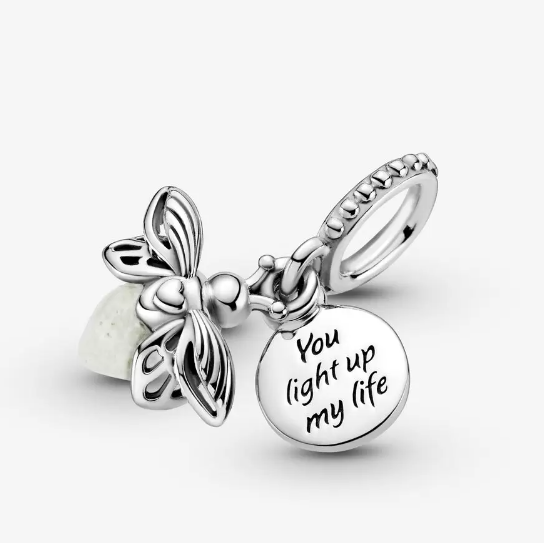 Pandora selvlysende Ildflue charm