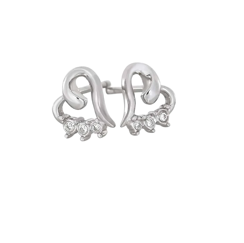 Diamantørepynt "hjerte" i hvitt gull, 0.04ct TW SI