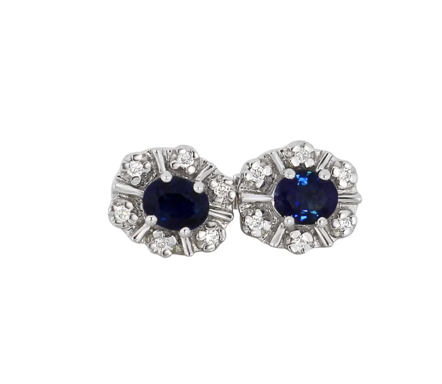 Diamantørepynt med safir, liten