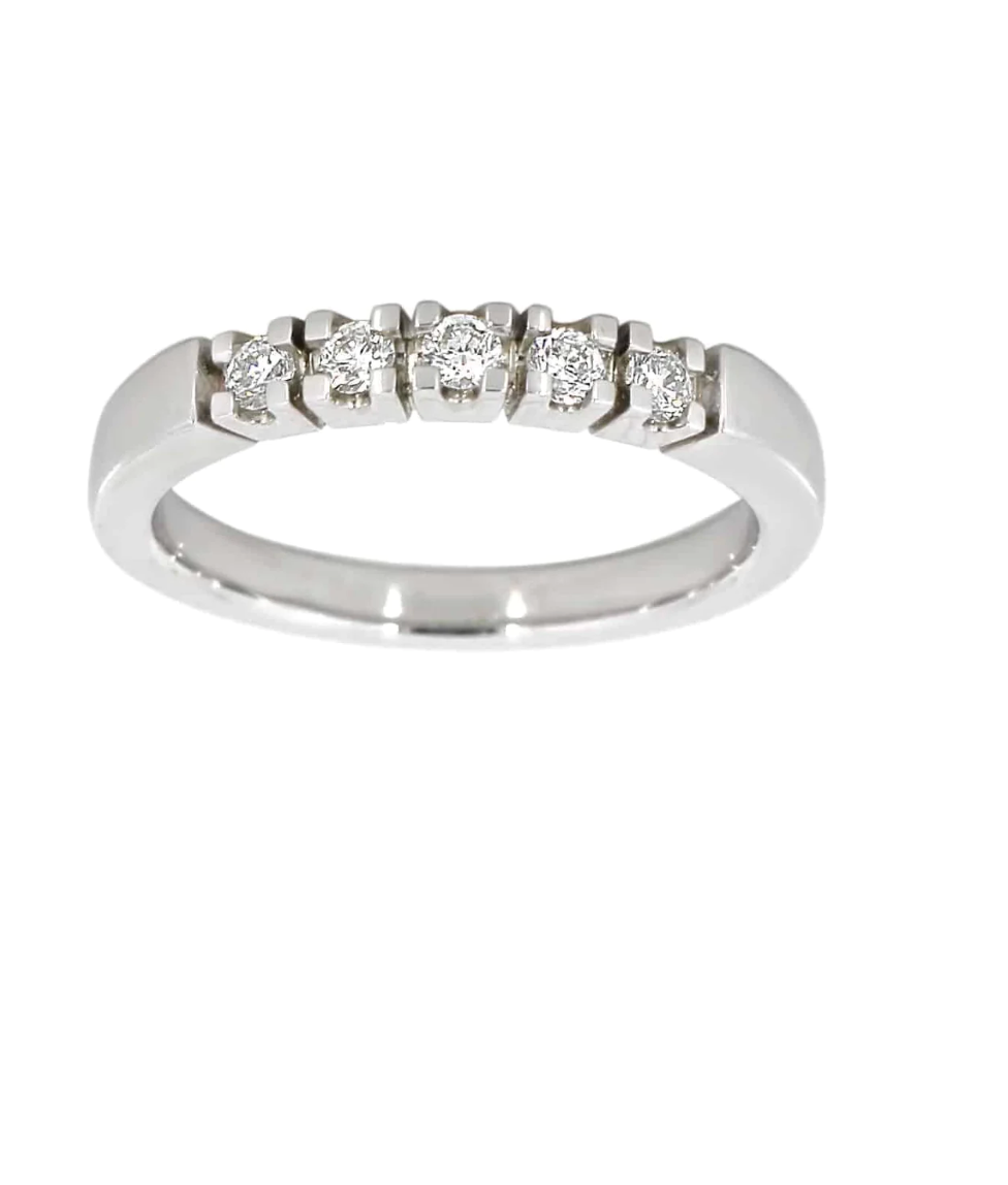 Alliansering med 5 diamanter, 0.25CT TWSI