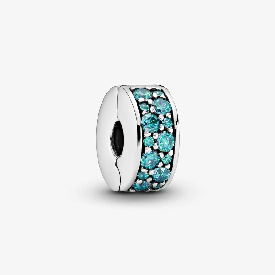 Pandora blågrønn klemmecharm