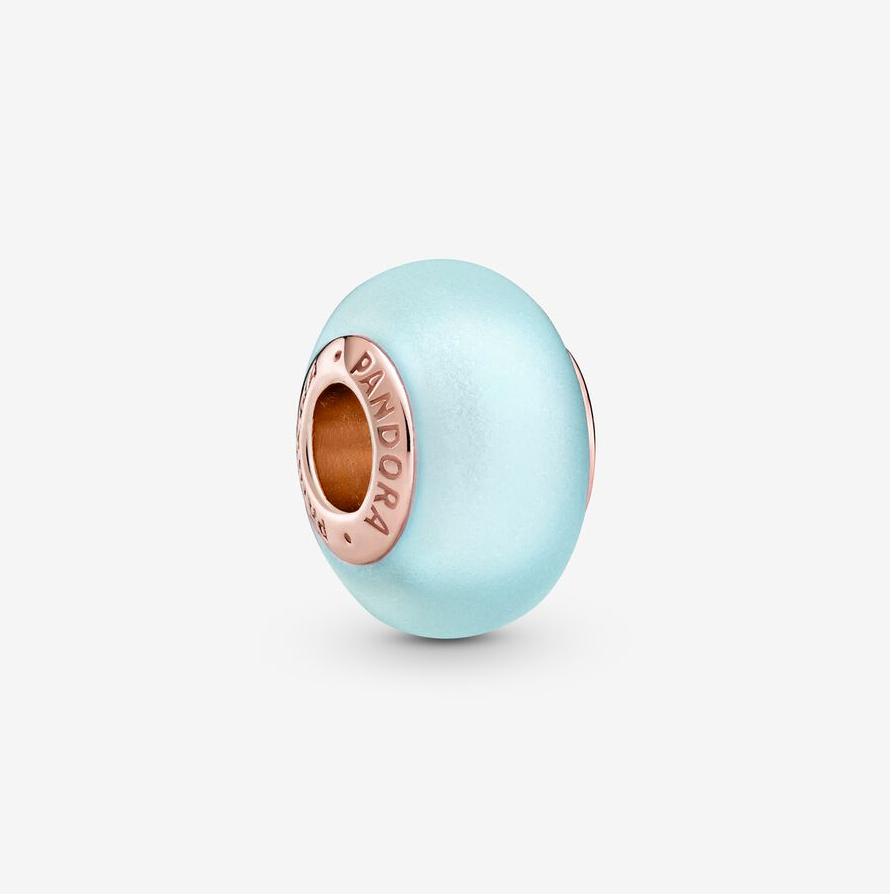 Pandora matt blå muranoglass charm