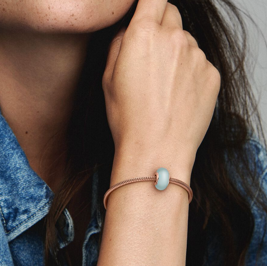 Pandora matt blå muranoglass charm