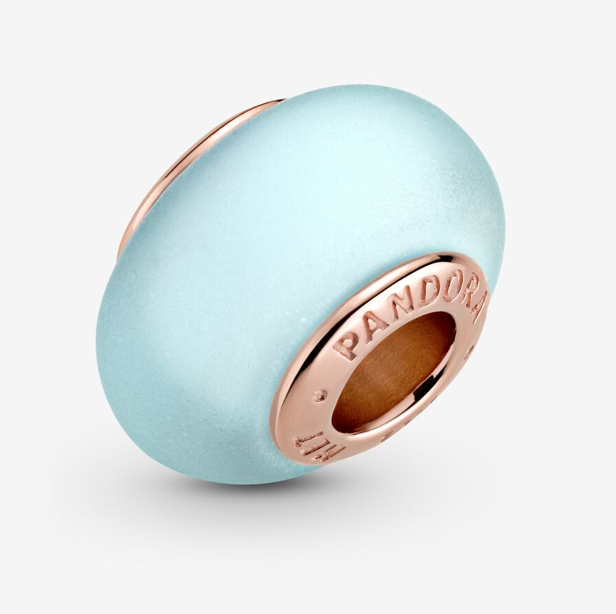 Pandora matt blå muranoglass charm
