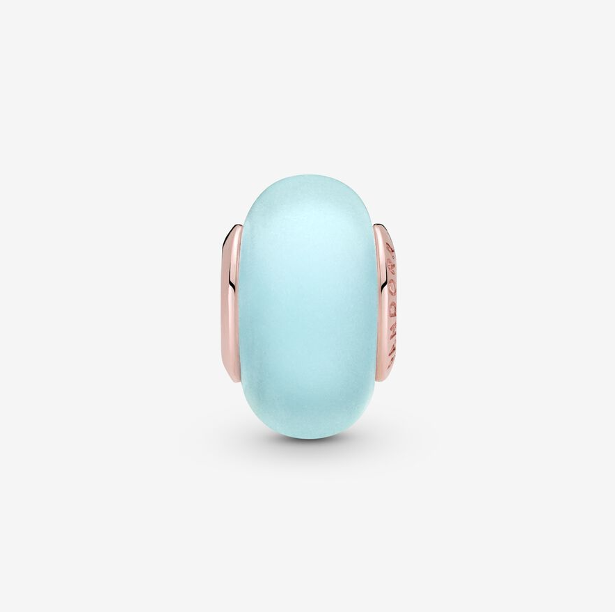 Pandora matt blå muranoglass charm