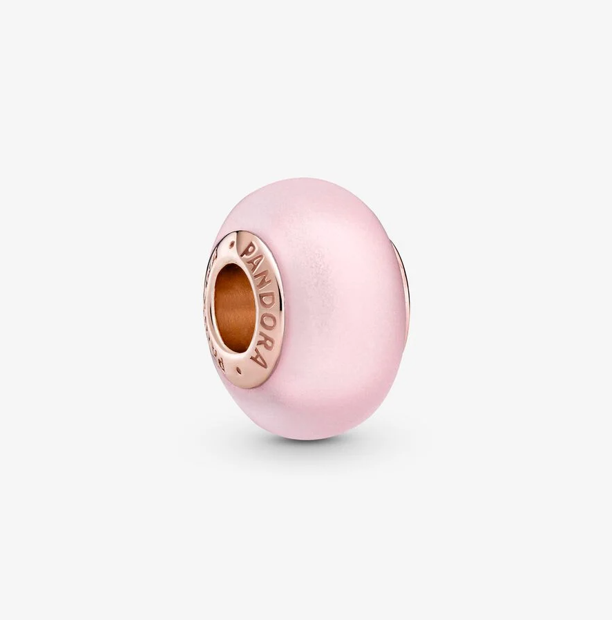 Pandora matt rosa muranoglass charm