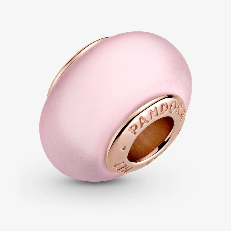 Pandora matt rosa muranoglass charm