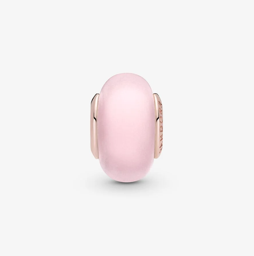 Pandora matt rosa muranoglass charm