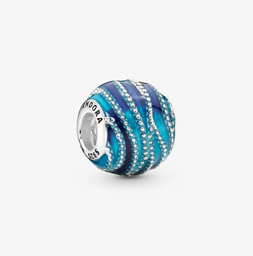 Pandora blue swirls charm