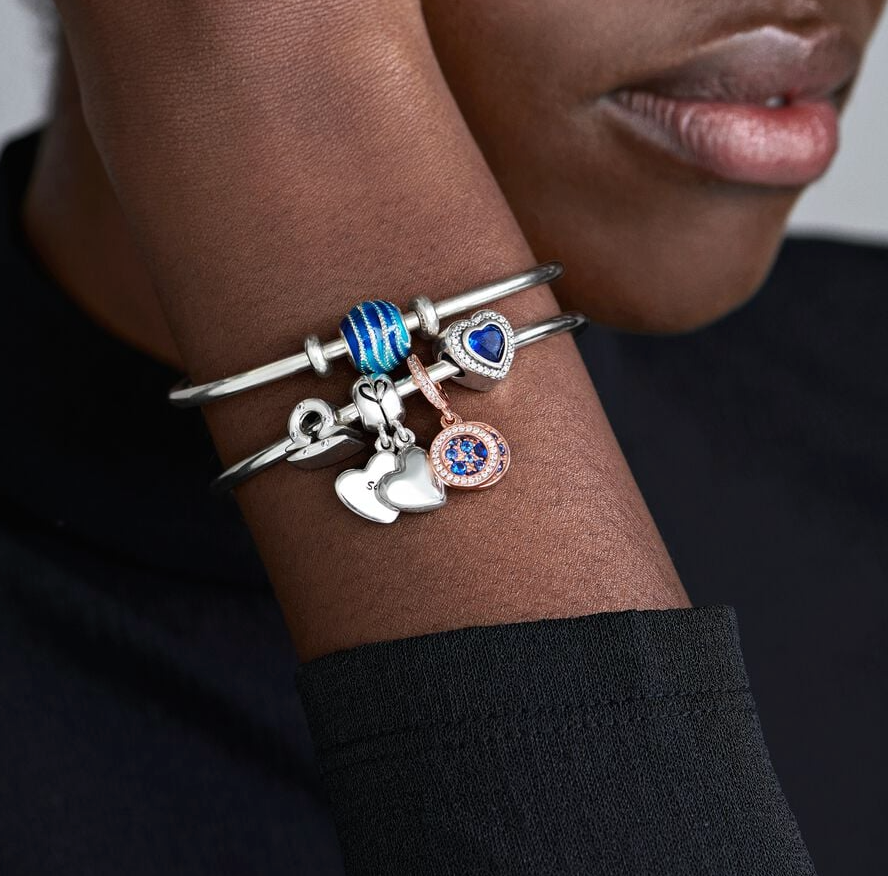 Pandora blue swirls charm