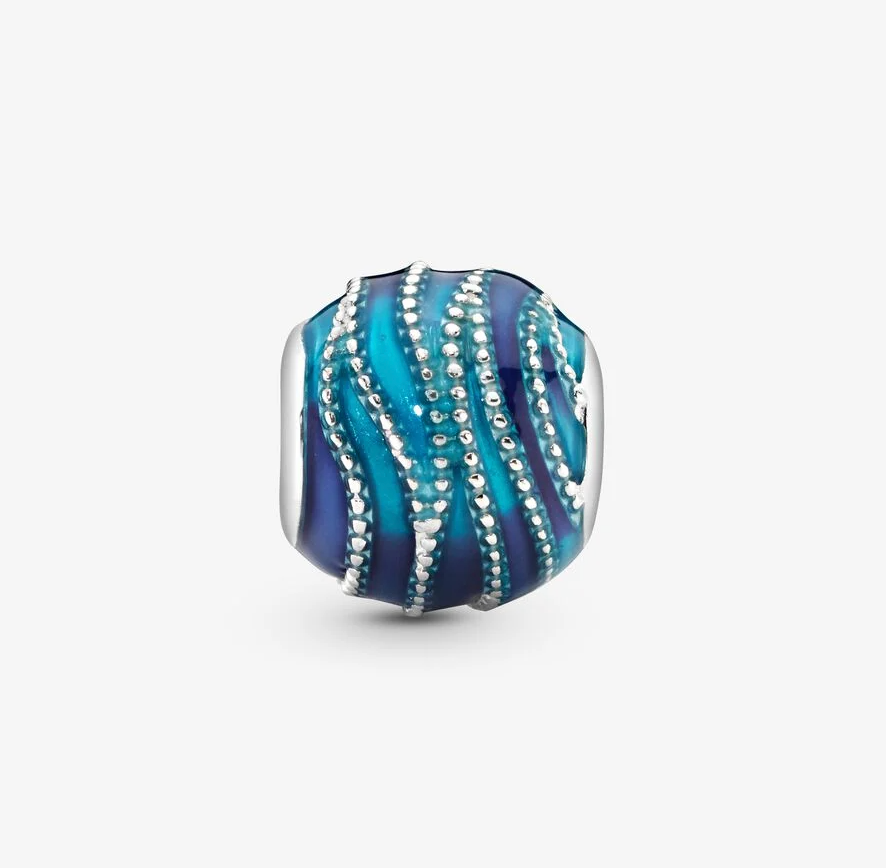 Pandora blue swirls charm