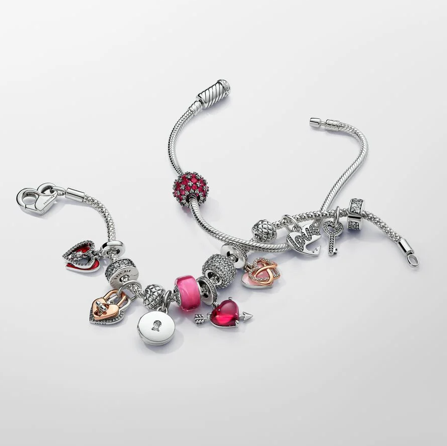 Pandora mini muranoglass charm, rosa