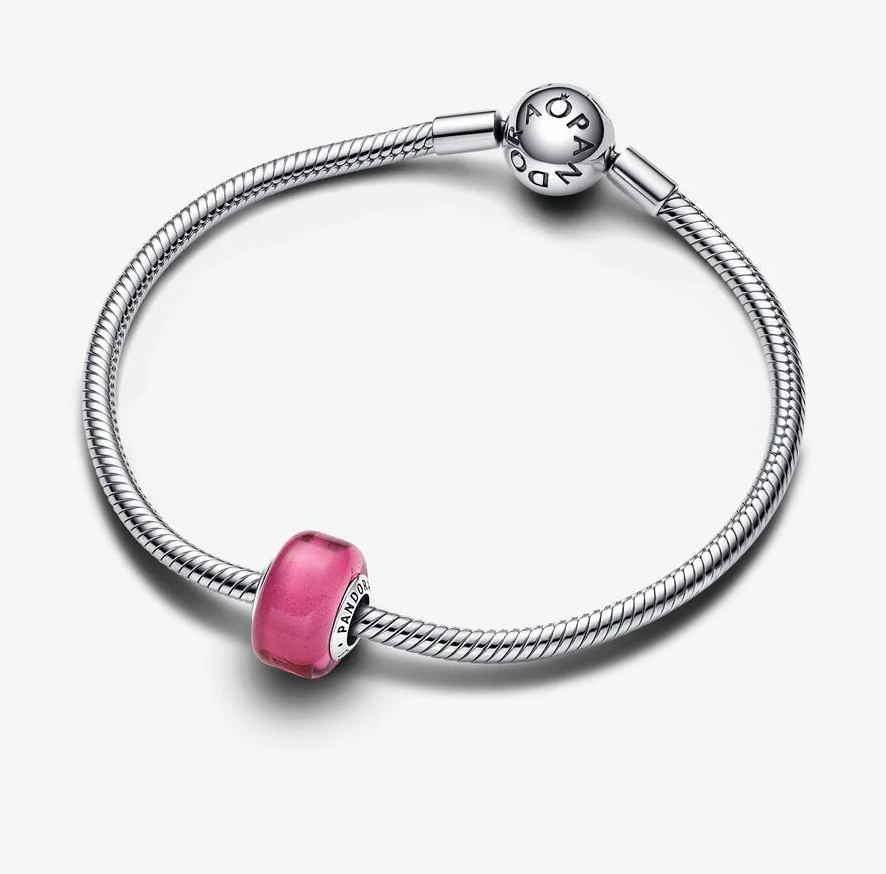 Pandora mini muranoglass charm, rosa