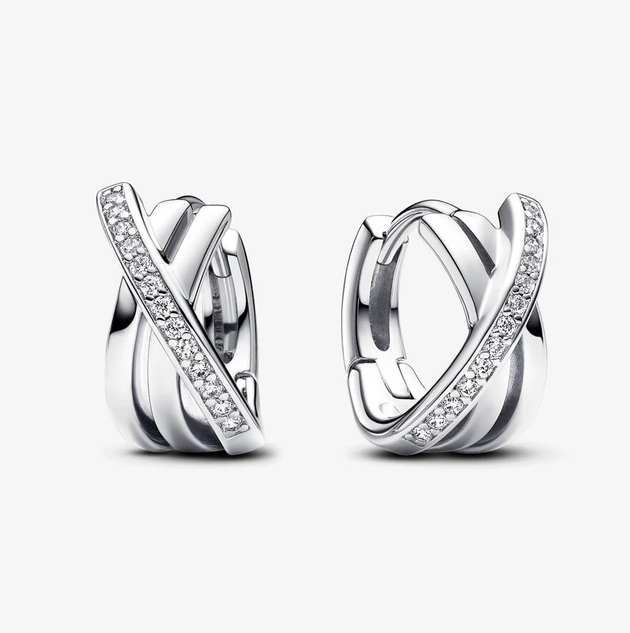 Pandora crossover pavé øreringer