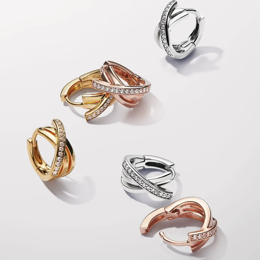 Pandora crossover pavé øreringer