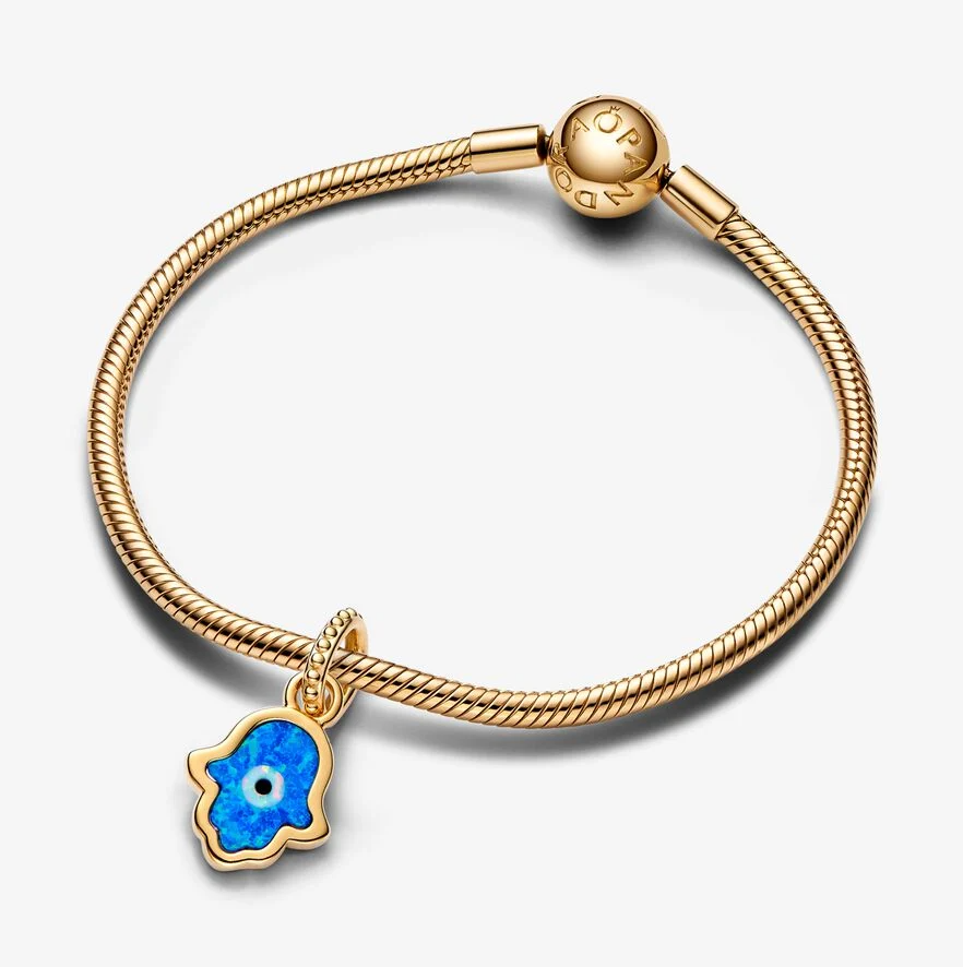 Pandora blå Hamsahånd charm