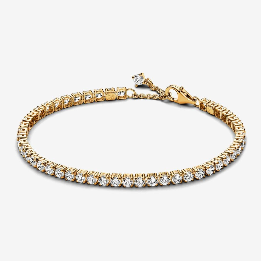 Pandora funklende tennisarmbånd, forgylt
