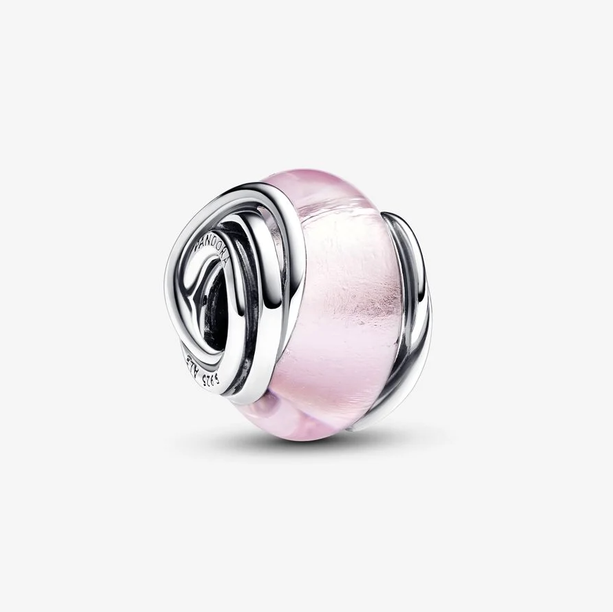 Pandora muranoglass charm, rosa