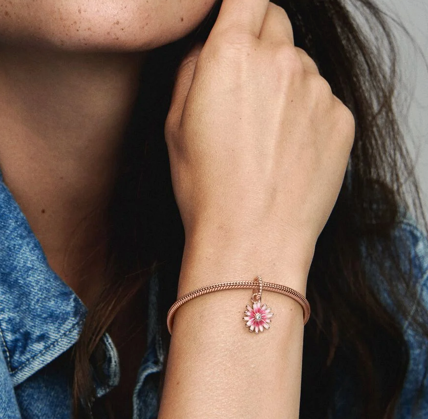 Pandora rosa tusenfryd charm