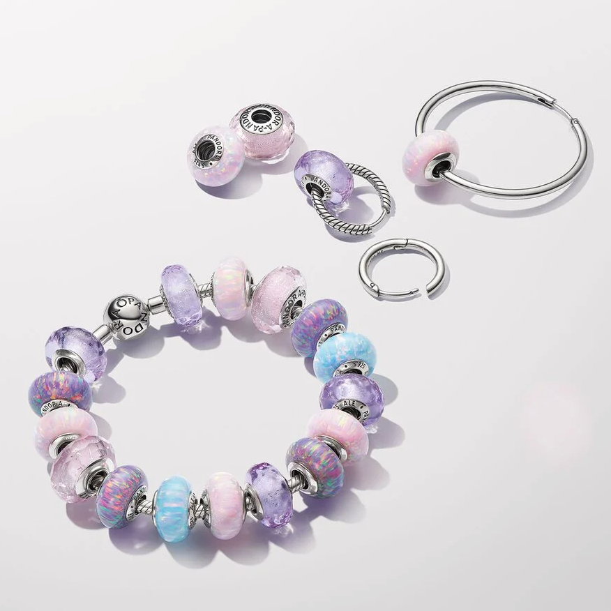 Pandora opaliserende charm, lilla