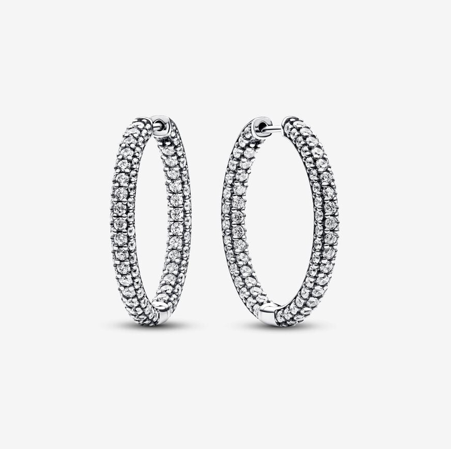 Pandora Timeless enkel rad øreringer, stor