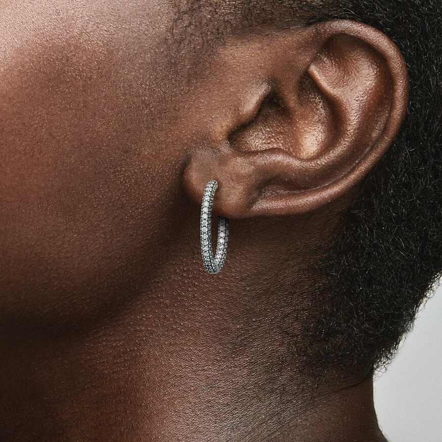 Pandora Timeless enkel rad øreringer, stor