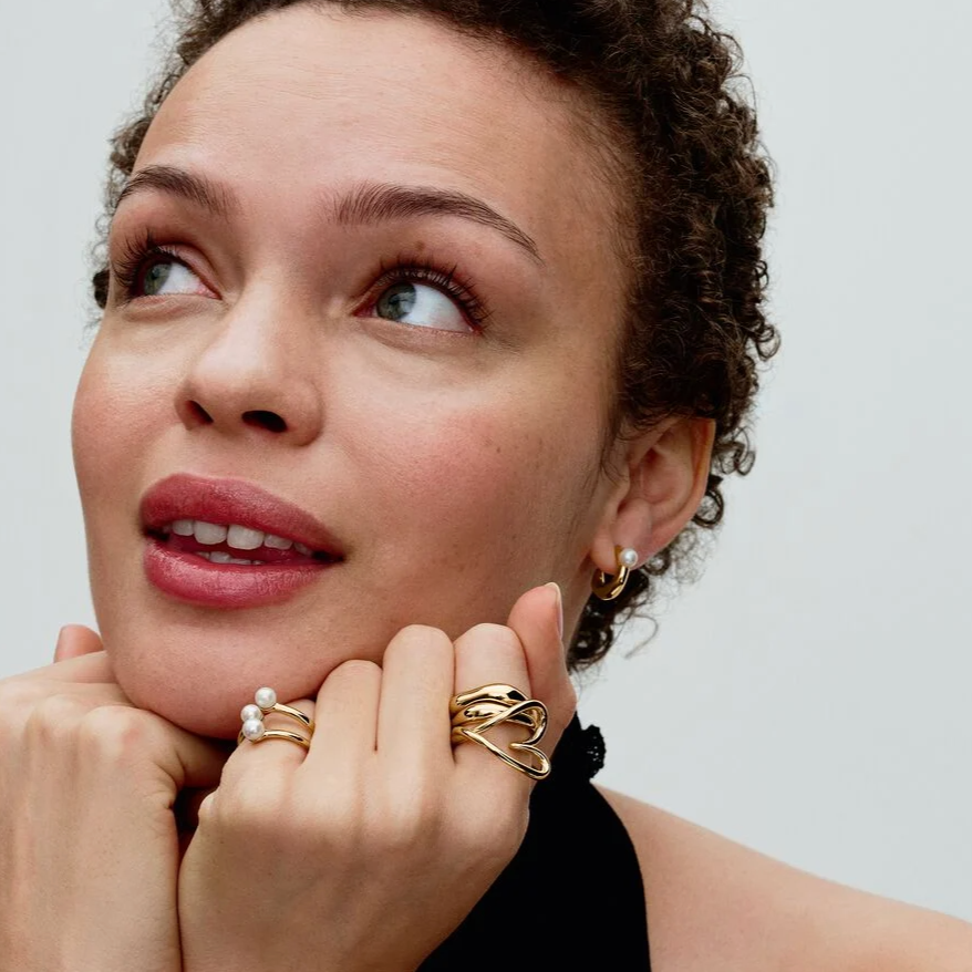 Pandora Essence organisk formet perle øreringer