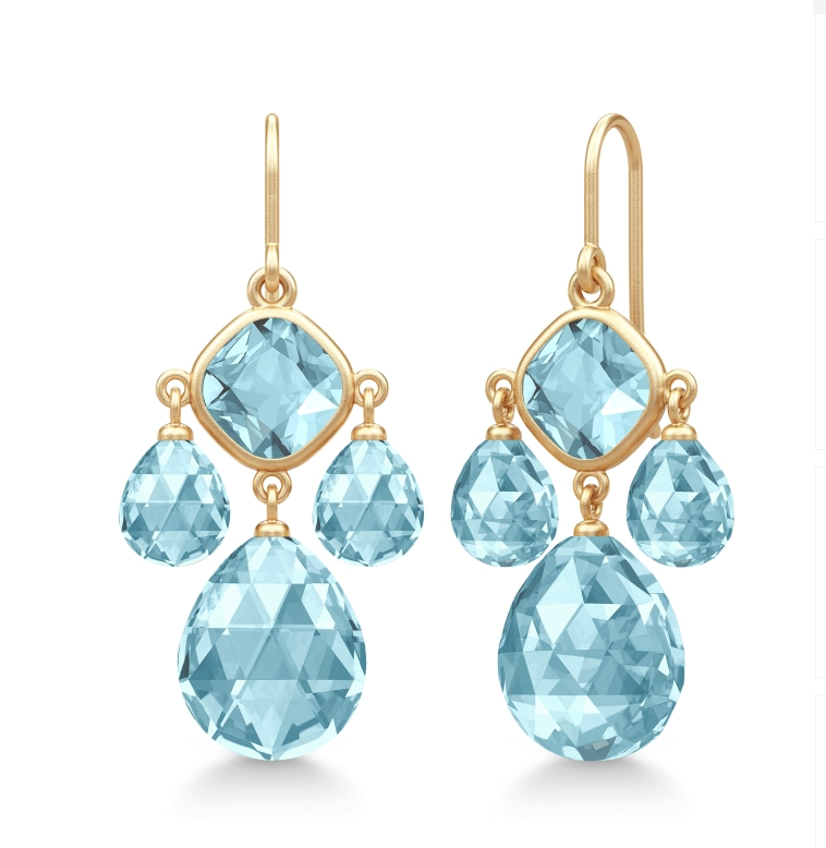 Julie Sandlau "Olivia Chandelier" ørepynt, Ice blue