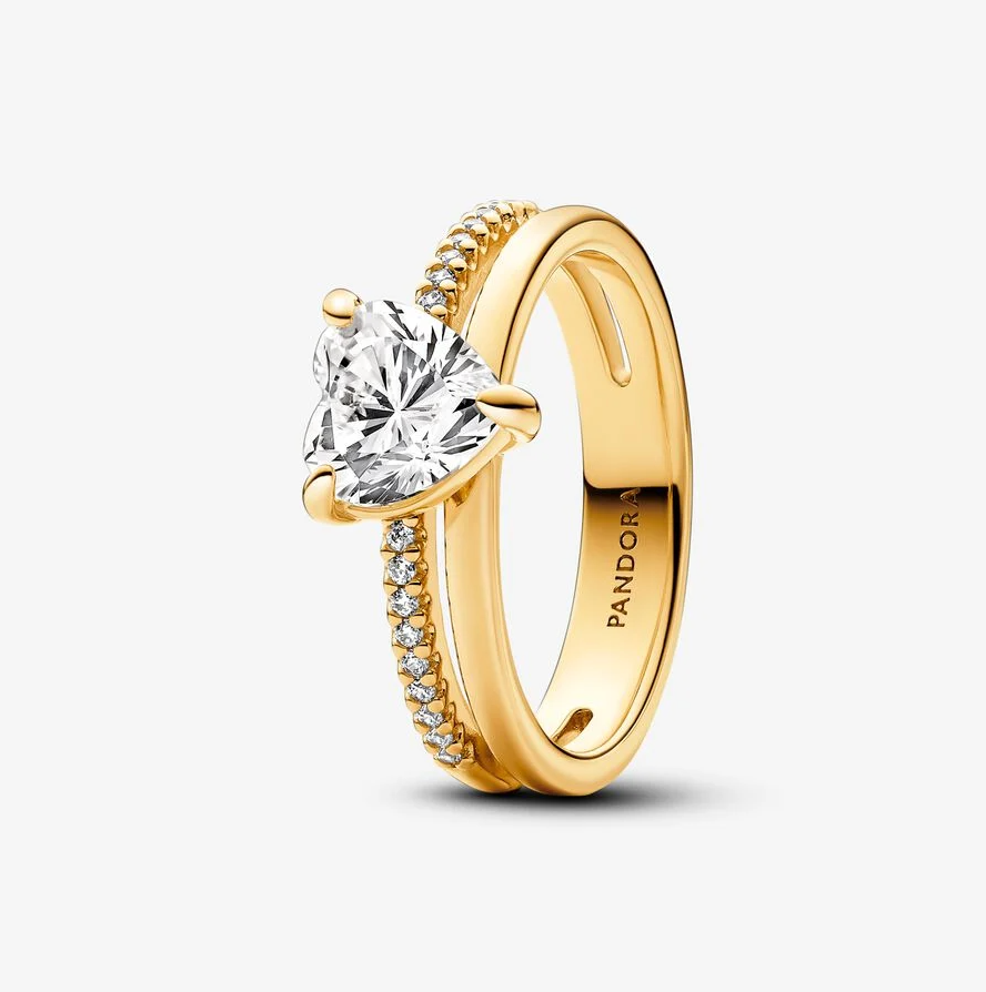 Pandora dobbelt bånd hjerte ring