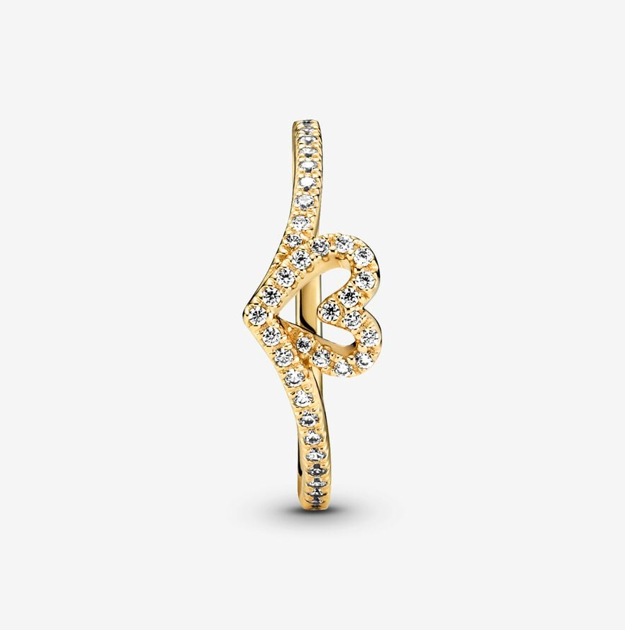 Pandora "funklende wishbone" hjertering