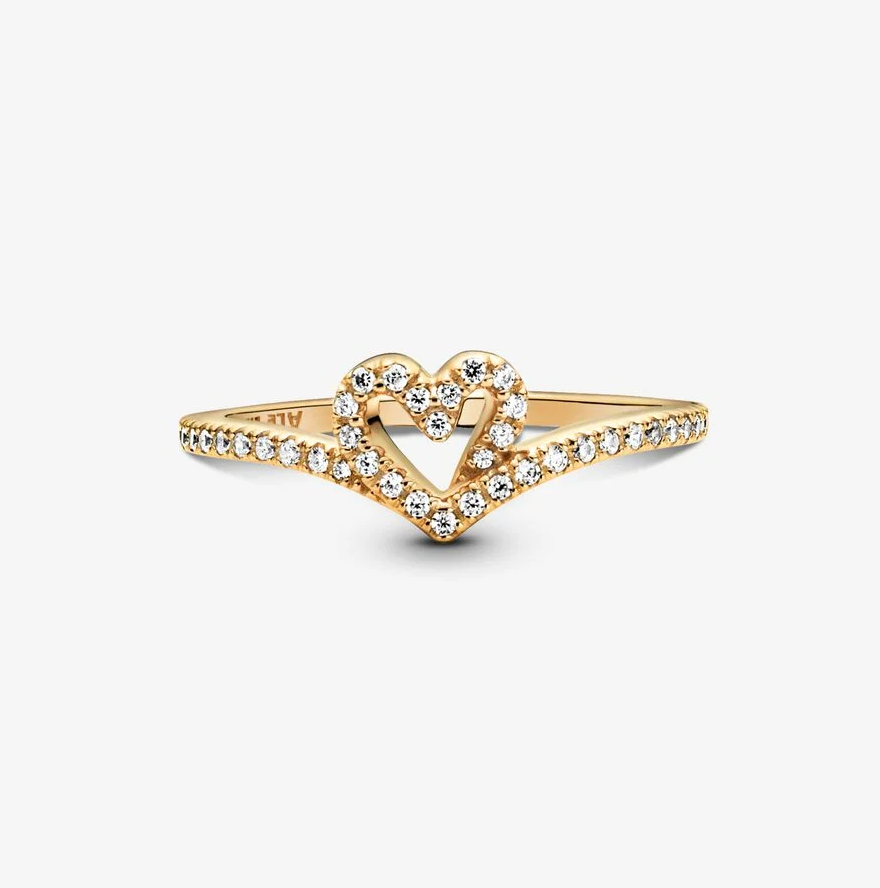 Pandora "funklende wishbone" hjertering