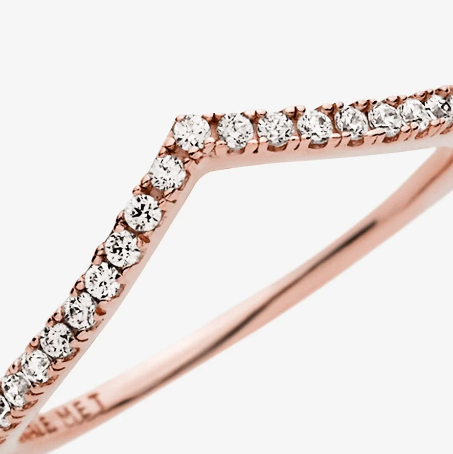 Pandora "sparkling wishbone" ring