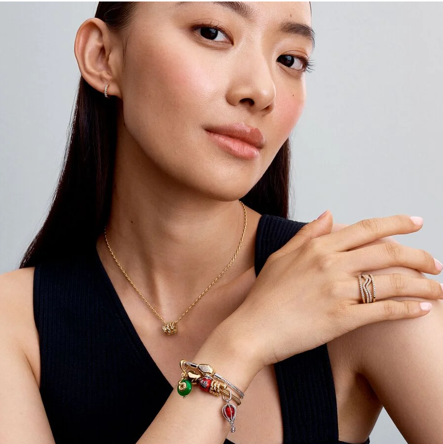 Pandora sammenkveilet slange charm