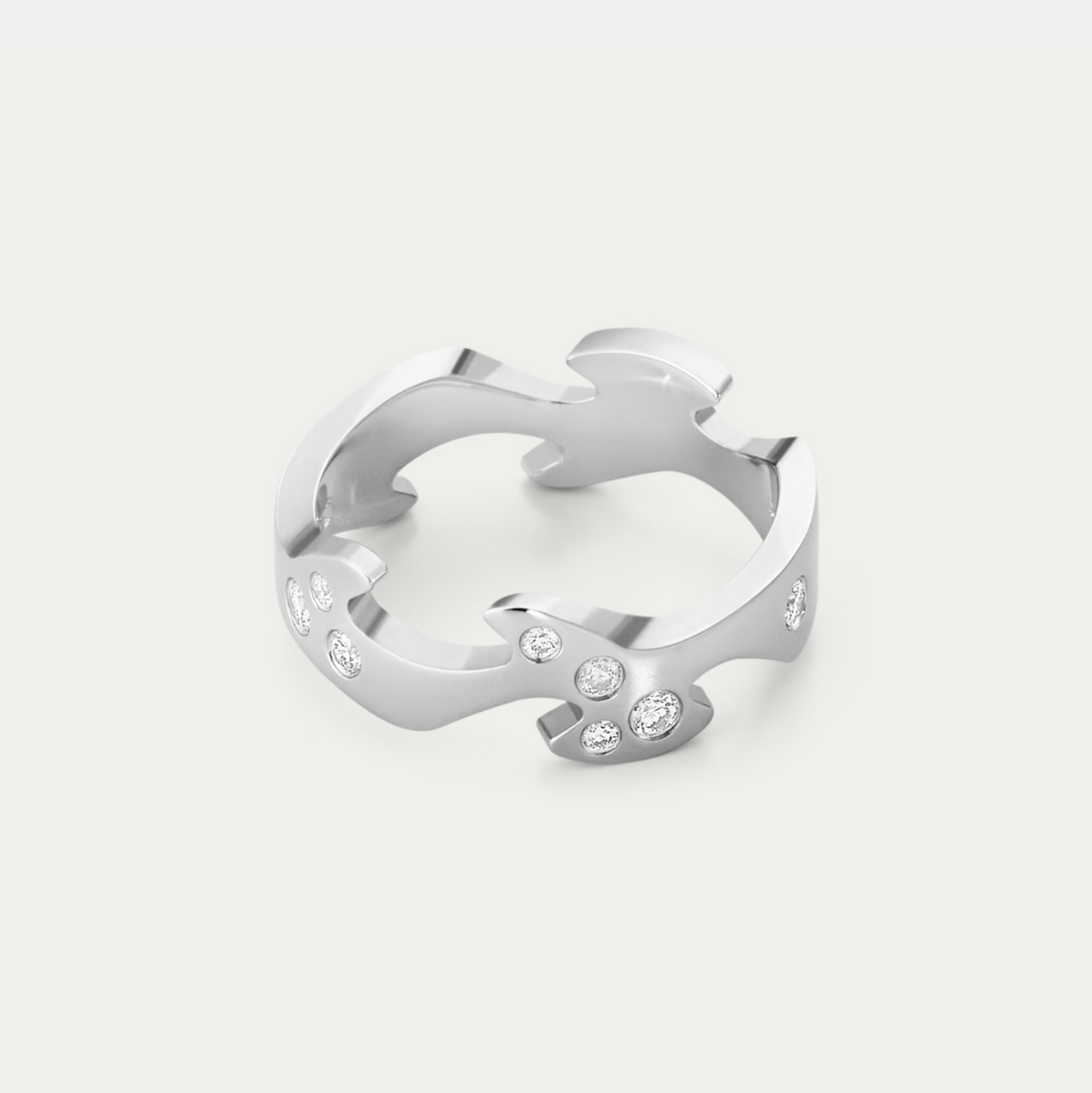 Georg Jensen Fusion senterring med diamanter