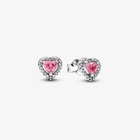 Pandora hevet pink hjerte øredobber