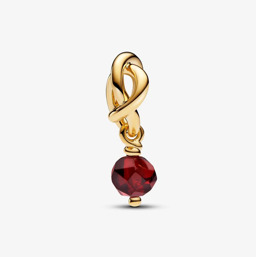 Pandora evighetssirkel hengende charm, rød